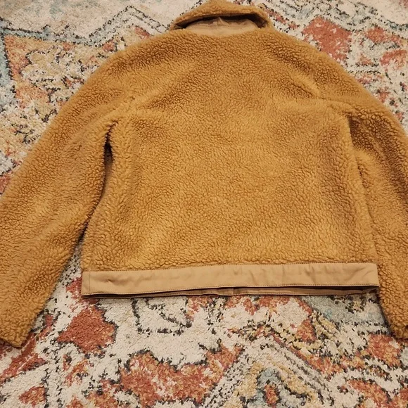 Madewell Light Brown Womens Small Fuzzy Button Down Jacket Granola - Picture 5 of 5